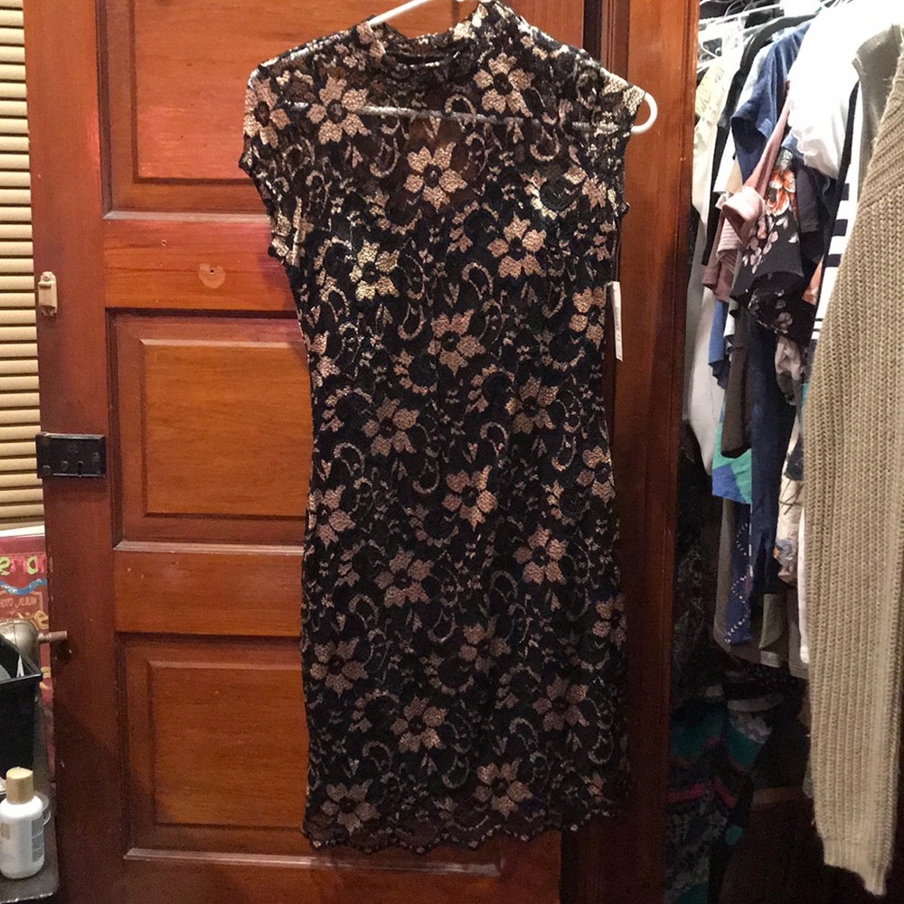 Black and Gold mesh dress